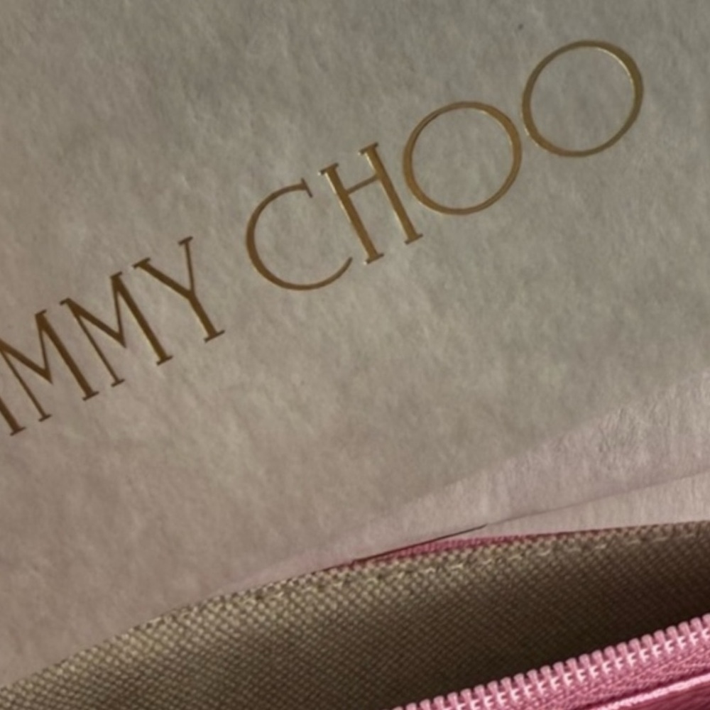 Jimmy Choo Peony Metallic Embossed Logo Zip Around Wallet - Picture 5 of 5